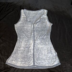 Blue Sheer Sleeveless Top Y2K